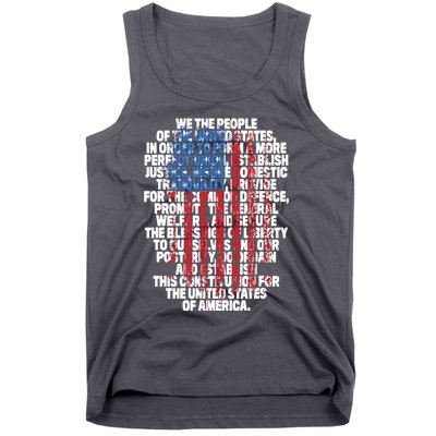 US Constitution We The People With Vintage Flag Tank Top