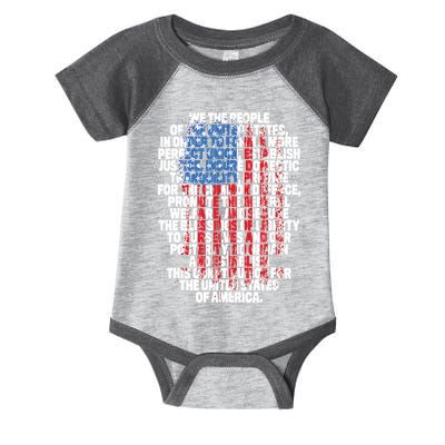 US Constitution We The People With Vintage Flag Infant Baby Jersey Bodysuit