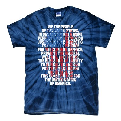 US Constitution We The People With Vintage Flag Tie-Dye T-Shirt