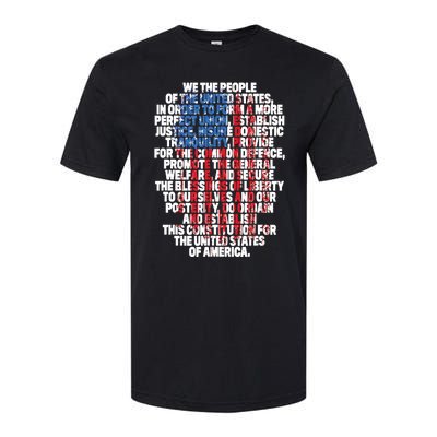 US Constitution We The People With Vintage Flag Softstyle CVC T-Shirt