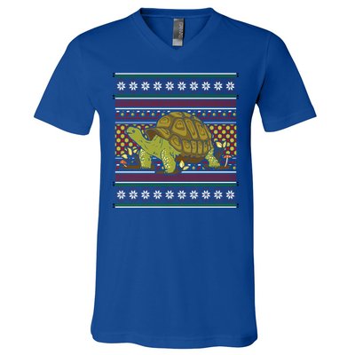 Ugly Christmas Xmas Holiday Santa Claus Party Turtle Great Gift V-Neck T-Shirt