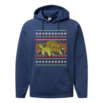 Ugly Christmas Xmas Holiday Santa Claus Party Turtle Great Gift Performance Fleece Hoodie