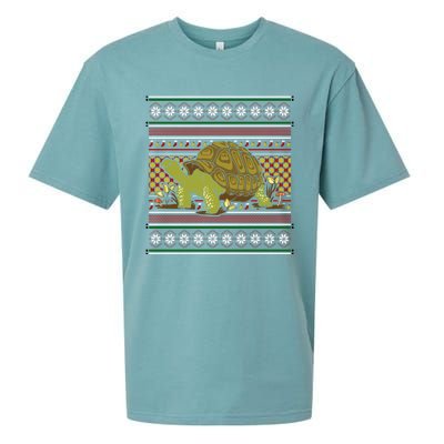 Ugly Christmas Xmas Holiday Santa Claus Party Turtle Great Gift Sueded Cloud Jersey T-Shirt