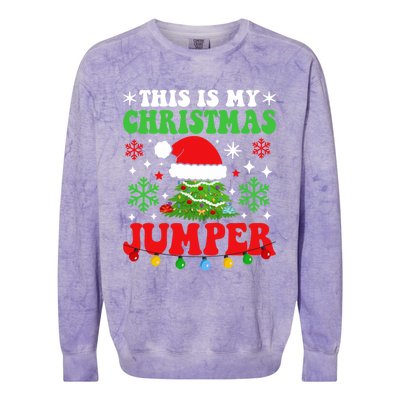 Ugly Christmas Xmas Party This Is My Christmas Jumper Gift Colorblast Crewneck Sweatshirt