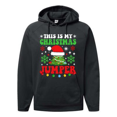 Ugly Christmas Xmas Party This Is My Christmas Jumper Gift Performance Fleece Hoodie