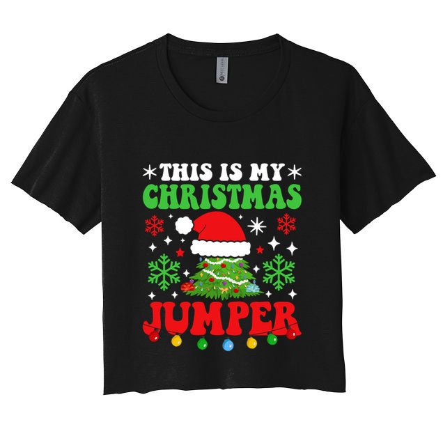 Ugly Christmas Xmas Party This Is My Christmas Jumper Gift Crop Top