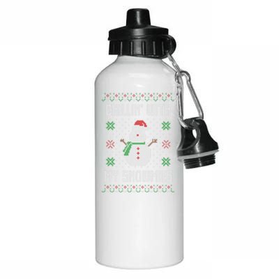 Ugly Christmas Xmas Snow Chillin With My Snowmies Great Gift Aluminum Water Bottle