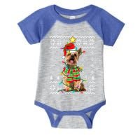 Ugly Christmas Yorkshire Terrier Dog Xmas Lights Santa Hat Great Gift Infant Baby Jersey Bodysuit