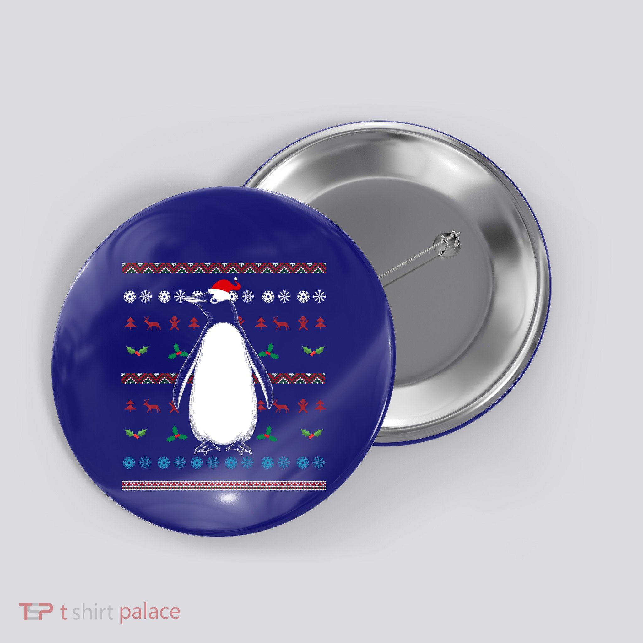 Ugly Christmas Zoo Animal Lover Merry Xmas Antarctic Penguin Great Gift Button