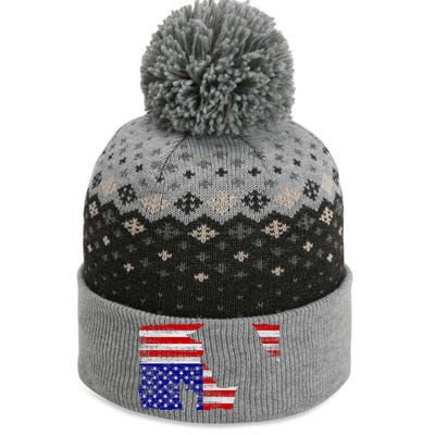 Upside Down American Flag President Donald Trump Gift The Baniff Cuffed Pom Beanie