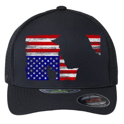 Upside Down American Flag President Donald Trump Gift Flexfit Unipanel Trucker Cap