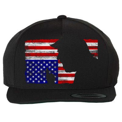 Upside Down American Flag President Donald Trump Gift Wool Snapback Cap