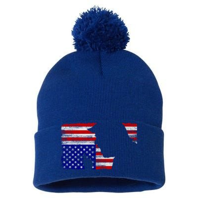 Upside Down American Flag President Donald Trump Gift Pom Pom 12in Knit Beanie