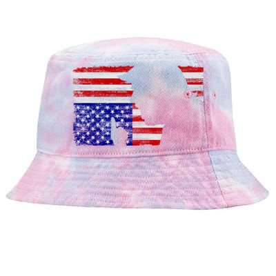 Upside Down American Flag President Donald Trump Gift Tie-Dyed Bucket Hat