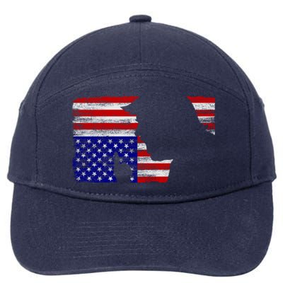 Upside Down American Flag President Donald Trump Gift 7-Panel Snapback Hat