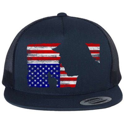 Upside Down American Flag President Donald Trump Gift Flat Bill Trucker Hat