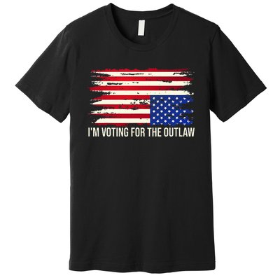 Upside Down American Flag Distress IM Voting For The Outlaw Premium T-Shirt