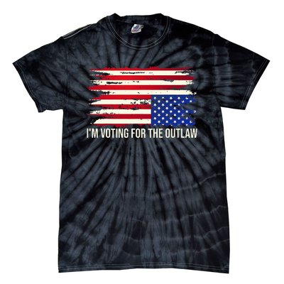 Upside Down American Flag Distress IM Voting For The Outlaw Tie-Dye T-Shirt