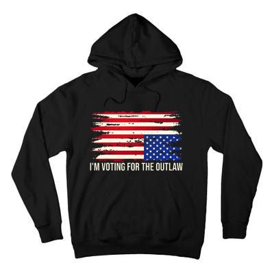 Upside Down American Flag Distress IM Voting For The Outlaw Tall Hoodie