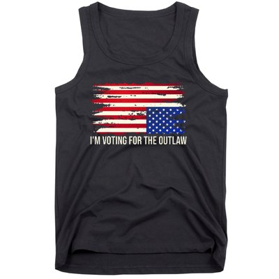 Upside Down American Flag Distress IM Voting For The Outlaw Tank Top