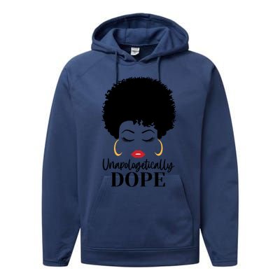 Unapologetically Dope Afro Black (2) Gift Performance Fleece Hoodie