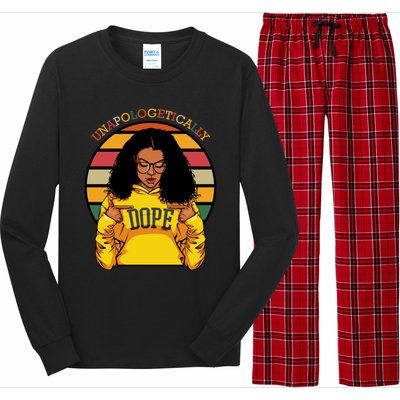 Unapologetically Dope Afro Pride Black History Month Gift Long Sleeve Pajama Set