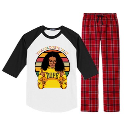 Unapologetically Dope Afro Pride Black History Month Gift Raglan Sleeve Pajama Set