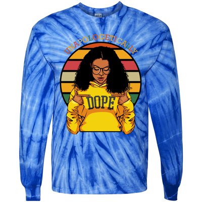 Unapologetically Dope Afro Pride Black History Month Gift Tie-Dye Long Sleeve Shirt