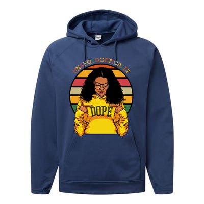 Unapologetically Dope Afro Pride Black History Month Gift Performance Fleece Hoodie