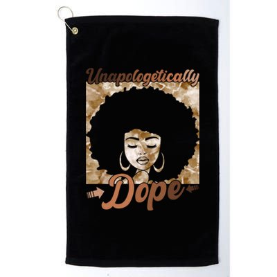 Unapologetically Dope Afro Black History Juneteenth Gift Platinum Collection Golf Towel