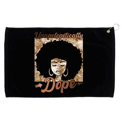 Unapologetically Dope Afro Black History Juneteenth Gift Grommeted Golf Towel