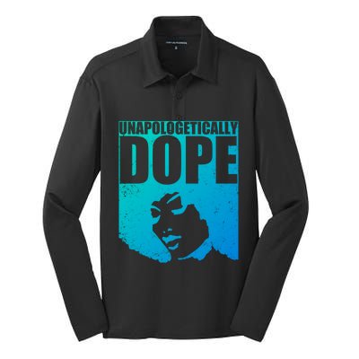 Unapologetically Dope Afro Melanin Black History Month Gift Silk Touch Performance Long Sleeve Polo