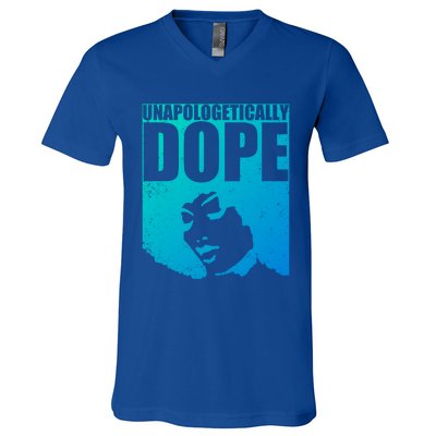 Unapologetically Dope Afro Melanin Black History Month Gift V-Neck T-Shirt