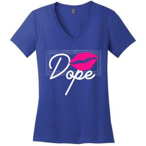 Unapologetically Dope Afro Words For Proud And Strong Funny Gift Women's V-Neck T-Shirt