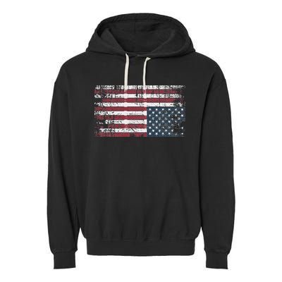 Upside Down American Flag Vintage Upside Down Usa Flag Garment-Dyed Fleece Hoodie