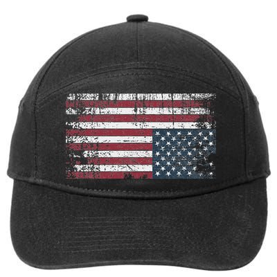 Upside Down American Flag Vintage Upside Down Usa Flag 7-Panel Snapback Hat