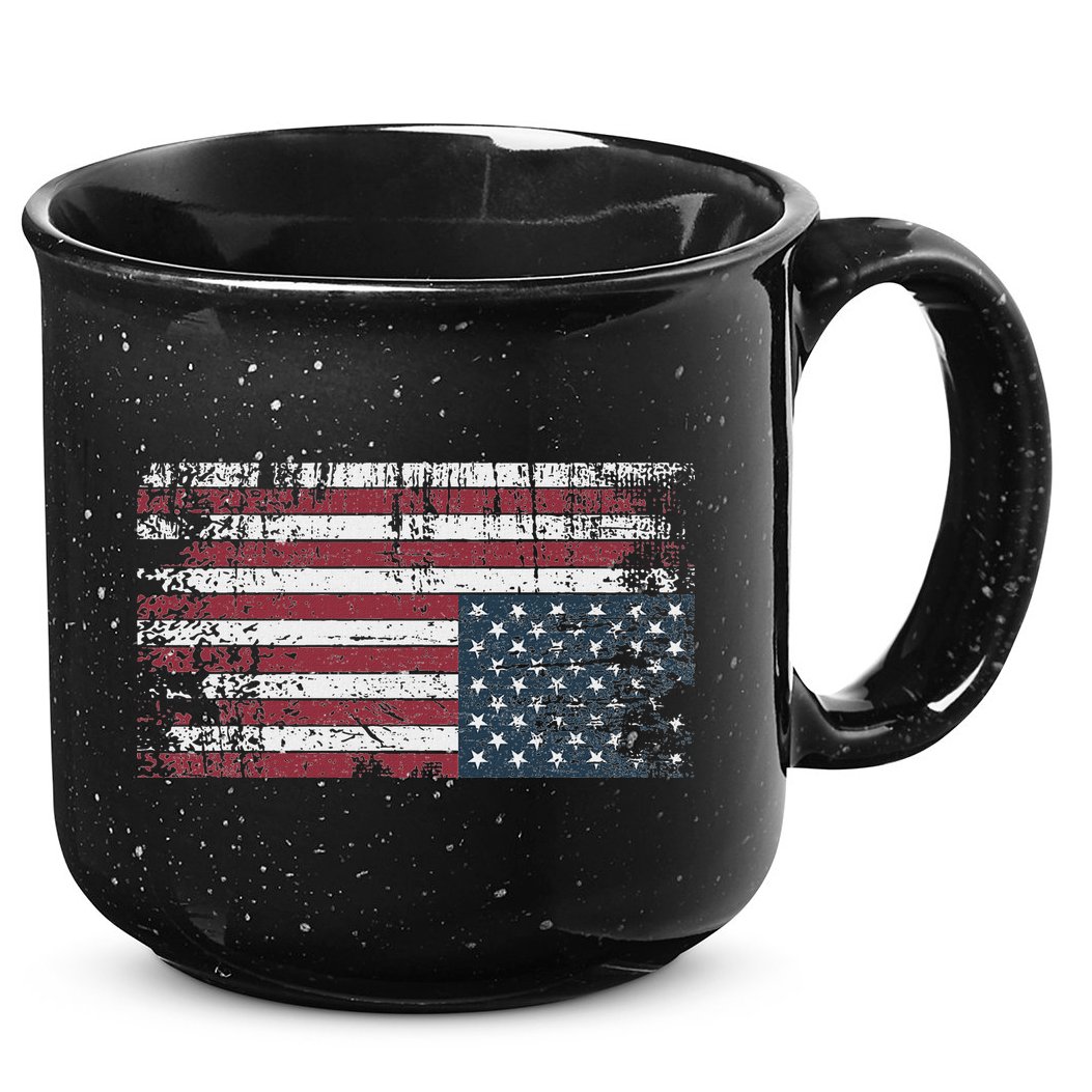 Upside Down American Flag Vintage Upside Down Usa Flag 15oz Campfire Ceramic Mug