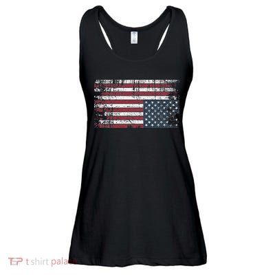 Upside Down American Flag Vintage Upside Down Usa Flag Ladies Essential Flowy Tank
