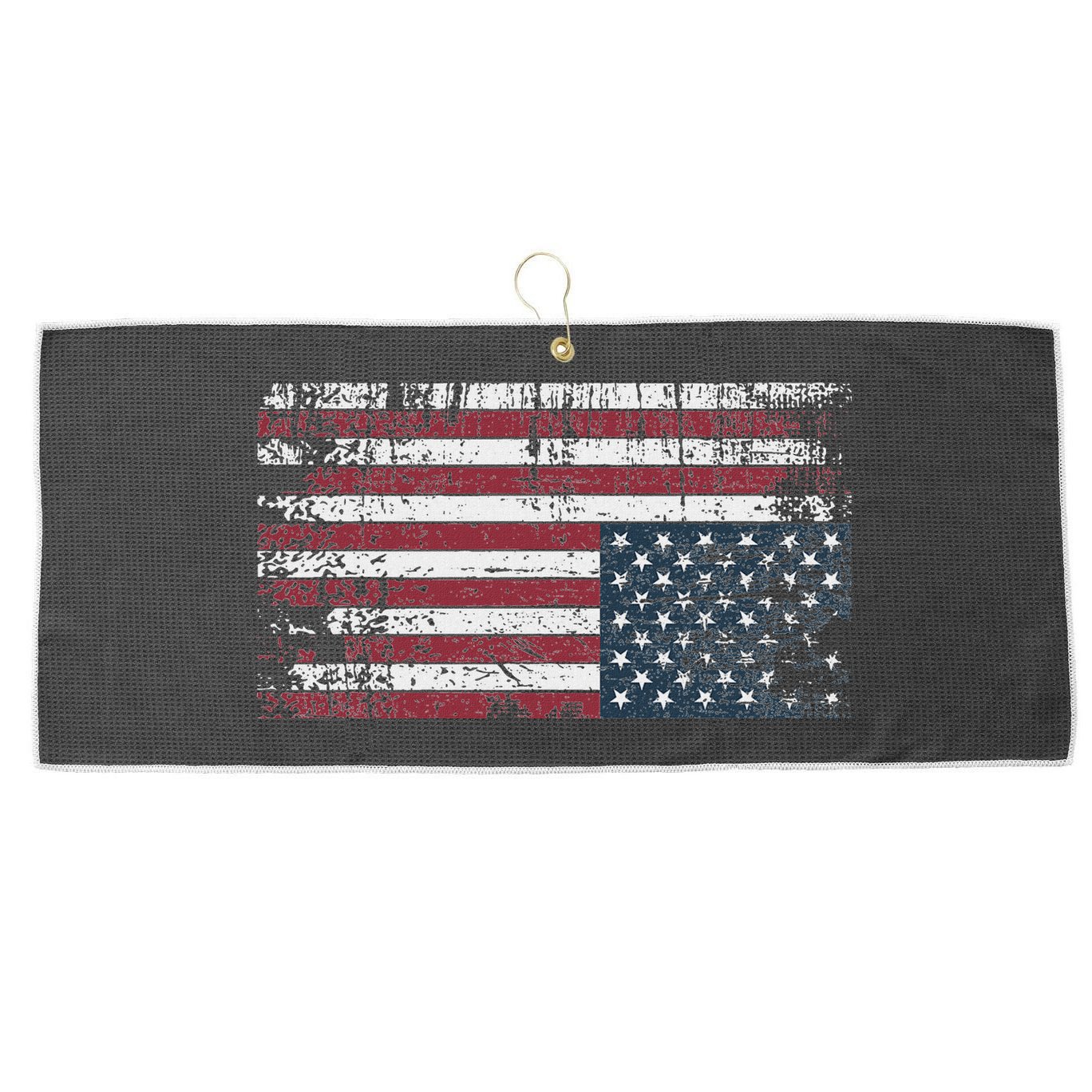 Upside Down American Flag Vintage Upside Down Usa Flag Large Microfiber Waffle Golf Towel