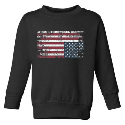 Upside Down American Flag Vintage Upside Down Usa Flag Toddler Sweatshirt