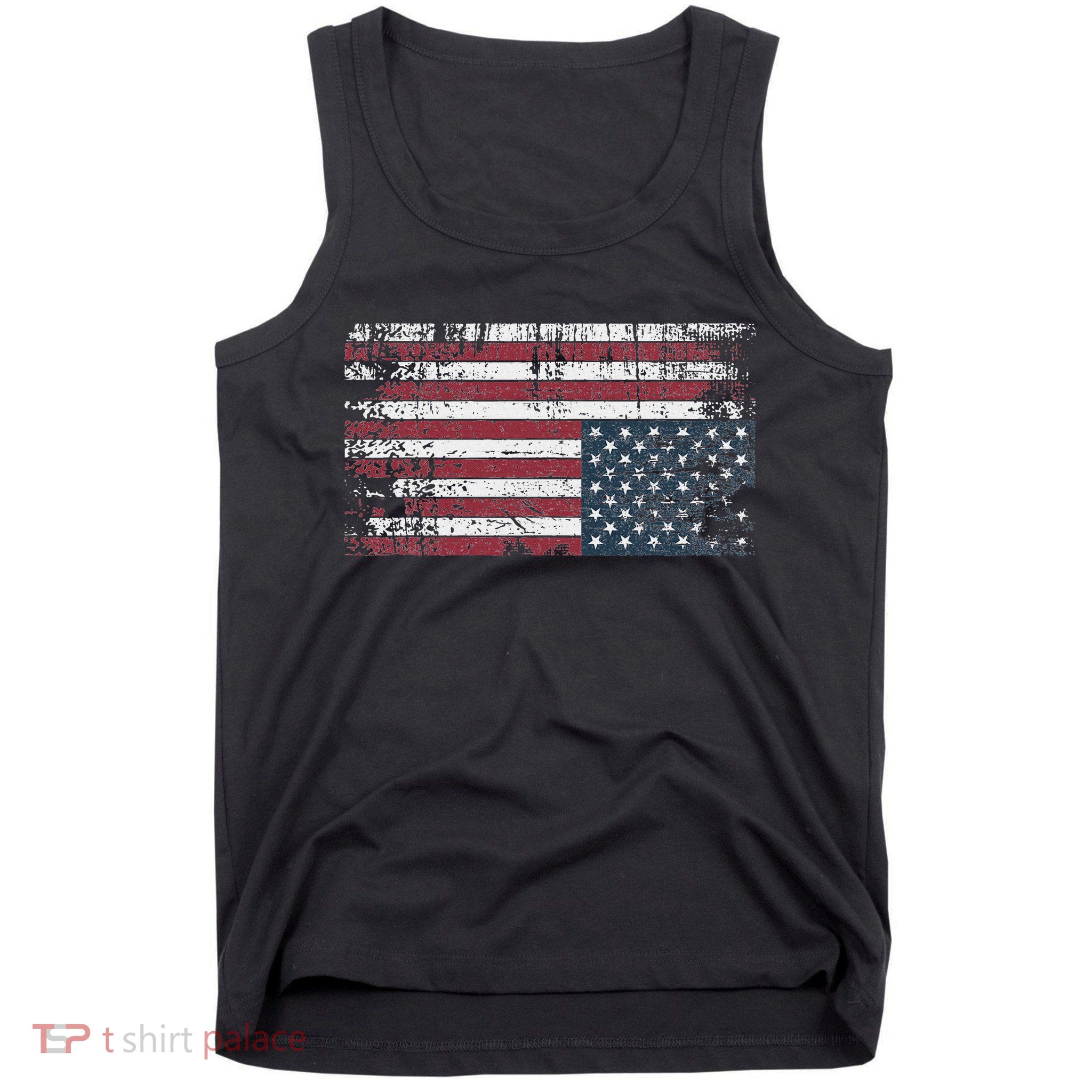Upside Down American Flag Vintage Upside Down Usa Flag Tank Top