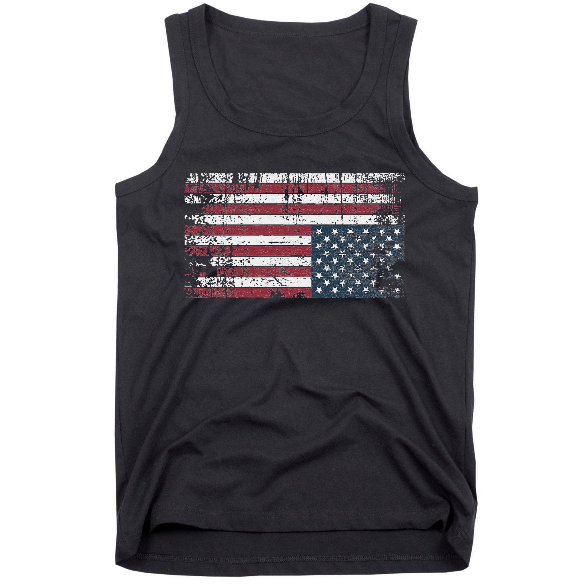 Upside Down American Flag Vintage Upside Down Usa Flag Tank Top