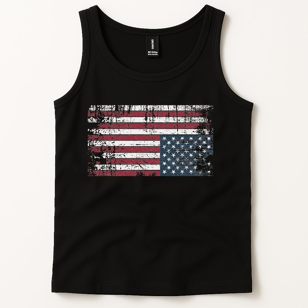 Upside Down American Flag Vintage Upside Down Usa Flag Tank Top