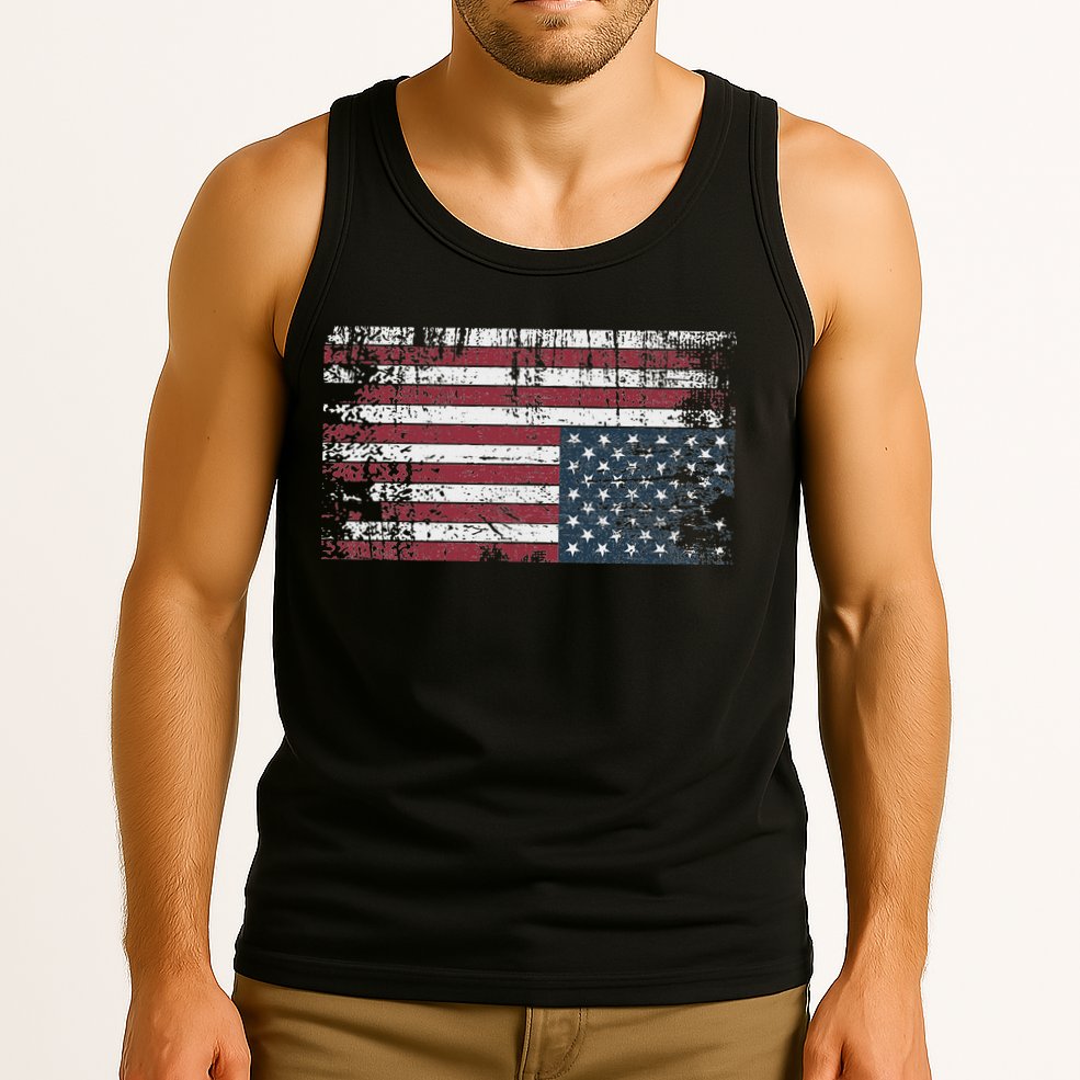 Upside Down American Flag Vintage Upside Down Usa Flag Tank Top