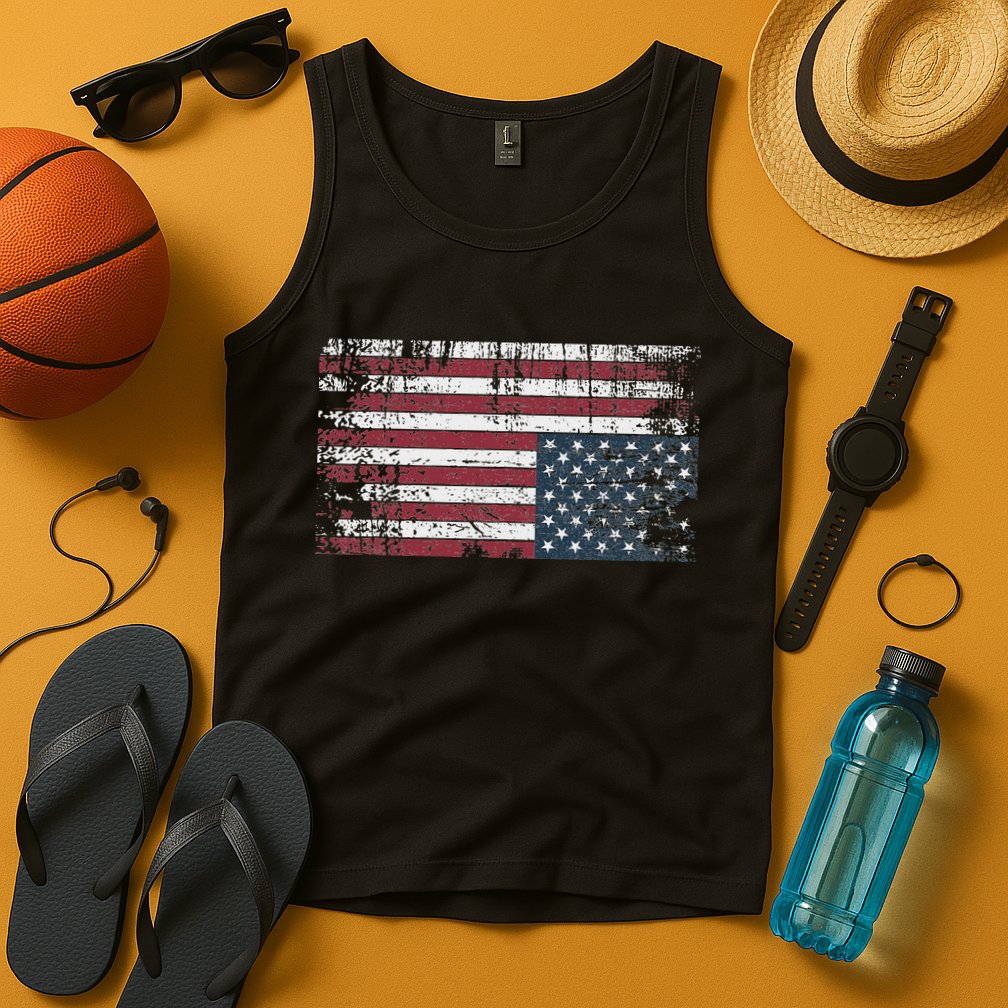 Upside Down American Flag Vintage Upside Down Usa Flag Tank Top
