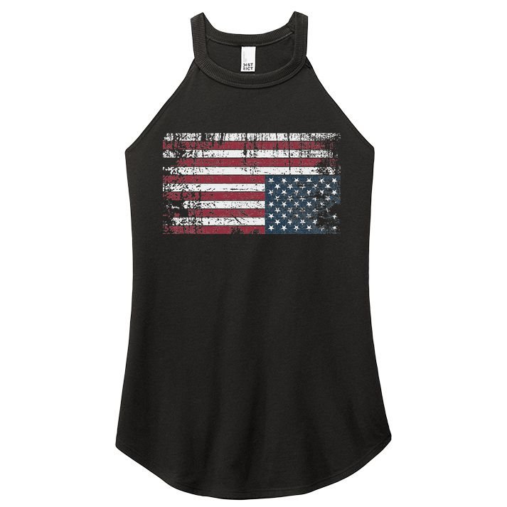Upside Down American Flag Vintage Upside Down Usa Flag Women's Perfect Tri Rocker Tank