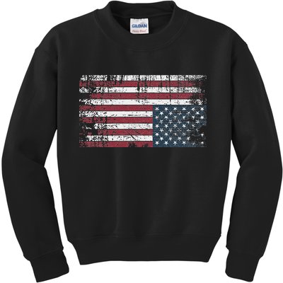 Upside Down American Flag Vintage Upside Down Usa Flag Kids Sweatshirt
