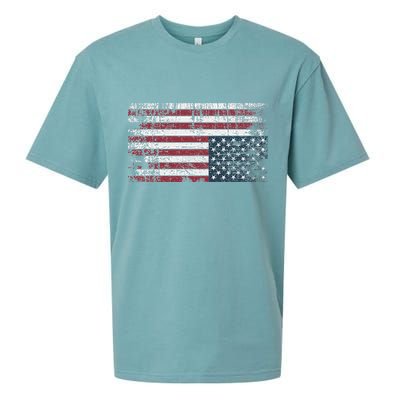 Upside Down American Flag Vintage Upside Down Usa Flag Sueded Cloud Jersey T-Shirt