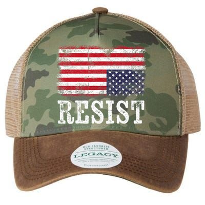 Upside Down American Flag Resist Distress United States Usa Legacy Tie Dye Trucker Hat