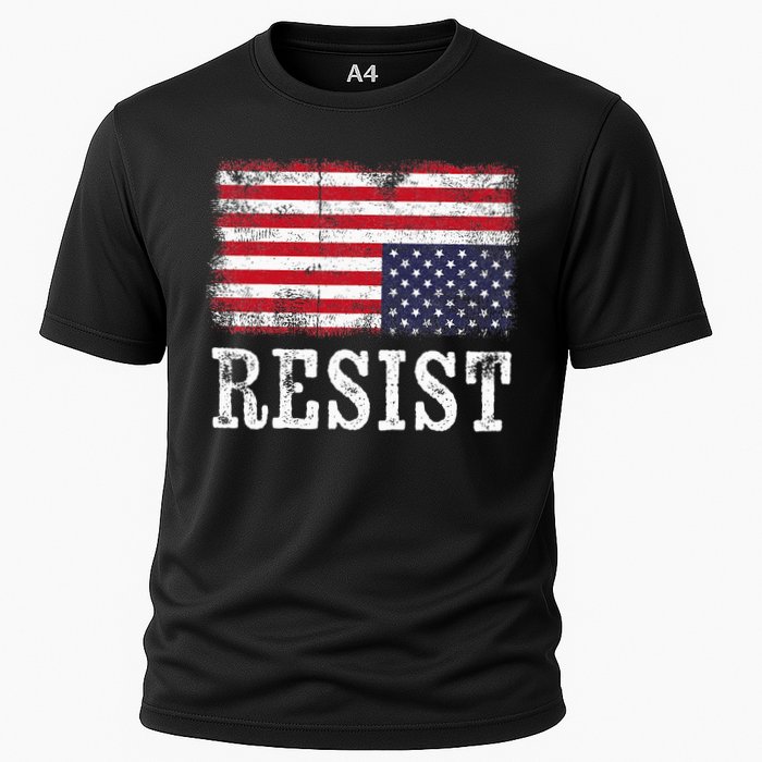 Upside Down American Flag Resist Distress United States Usa Cooling Performance Crew T-Shirt